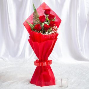 Crimson Love 6 Roses Bouquet